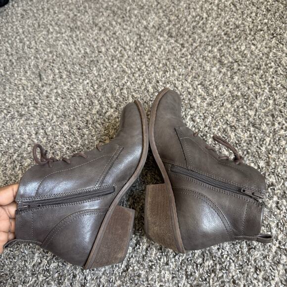 Eurosoft by Sofft Ankle Boots Womens 8 M Brown Lace Up Zip Bootie Chukka Heeled - Picture 8 of 9